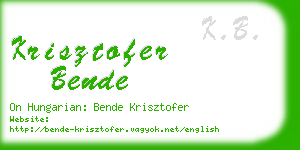 krisztofer bende business card